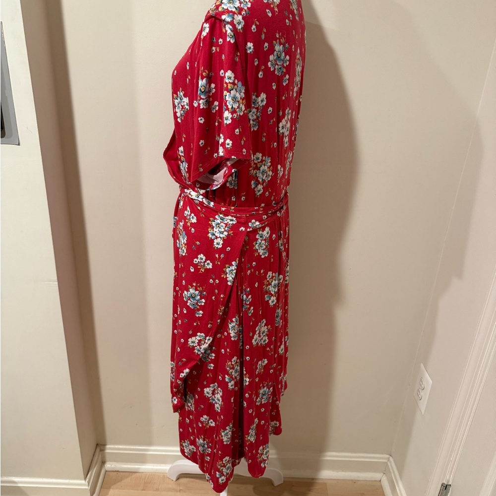 Worn 1 Time Loft Plus 24 Pink Floral Wrap Dress - Picture 2 of 5